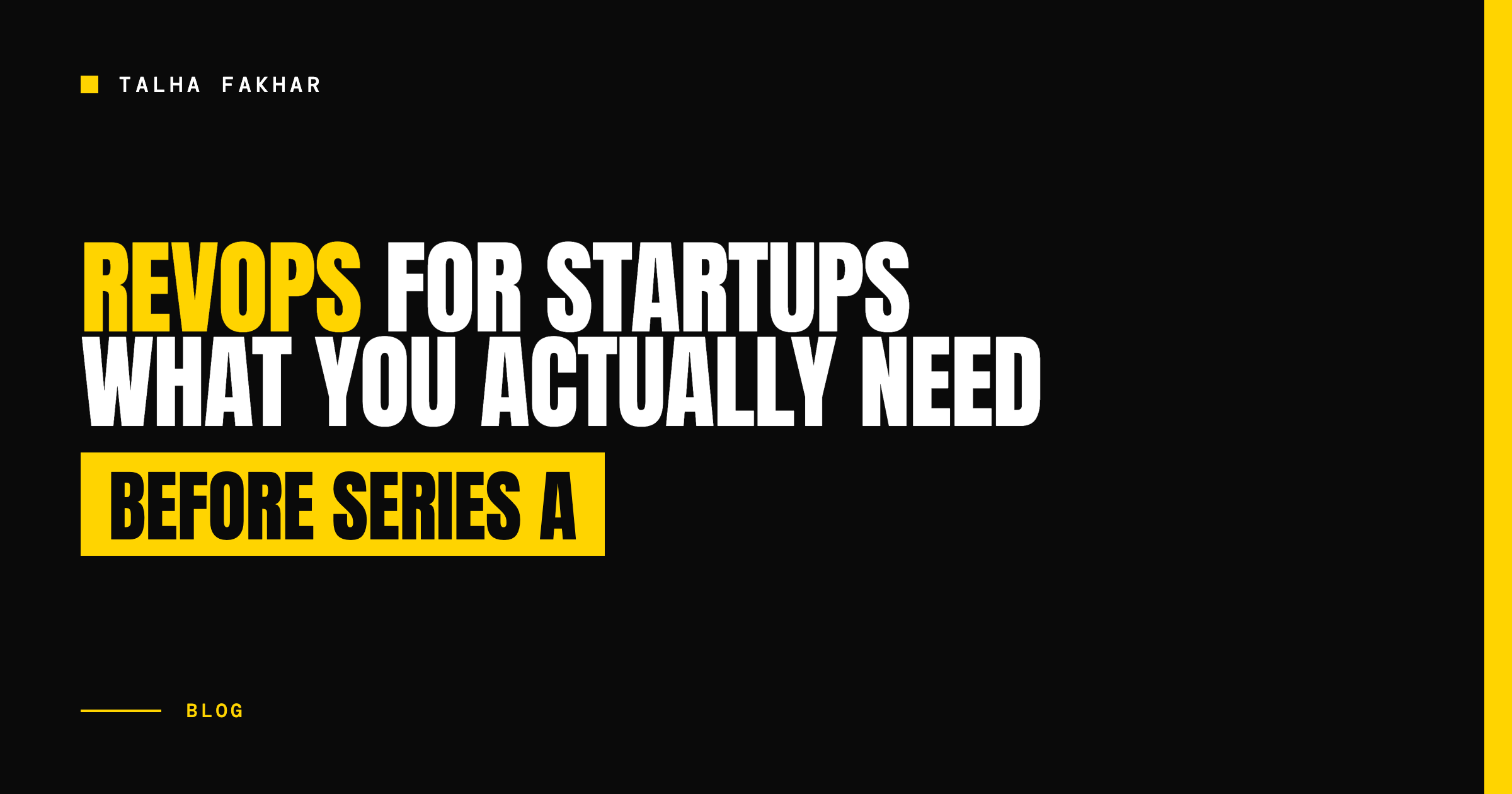 RevOps for startups: what you need before Series A